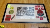 US Patches . Excellent Condition. WWII Framed Lot of Civilian Conservation Corp Patches with unit ph