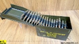 MILITARY SURPLUS 50 BMG Ammo. 50 BMG, Belted, FMJ on a Belt, In a Metal Ammo Can. (47925)