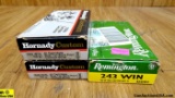REMINGTON, HORNADY 243 WIN Ammo. 58 Rounds of Mixed. 100 Gr Soft Points. (47539)