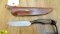 DH Russell #1 Knife. Very Good. 4 Inch Roach Belly Type Blade with Leather Sheath.. Canada (43137)