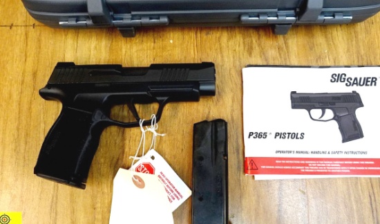 SIG P365 XL 9MM EDC Pistol. NEW in Box. 3.5" Barrel. Extra Long Version of the 365, Black Steel Slid