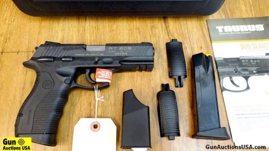 Taurus PT 809 9MM Pistol. NEW in Box. 4" Barrel. Attractive Black Steel Slide, Front and Rear Serrat