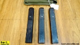 U.S. ARMY Mags and Pouch . Excellent Condition. Lot of 3; Grease Gun Magazines in Canvas Pouch . (48