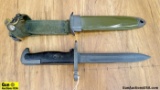 U.S. M8A1 Bayonet. Very Good. 6.5 Inch Blade, 11 Inches Overall, Bayonet with Sheath. . (48585)