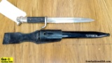 NAZI MARKING Bayonet. Good Condition. Bayonet with Birds head Grip, Metal Scabbard and Leather Frog