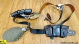 German . Very Good. WWII German Field Gear Lot. To include Luftwaffe Belt Buckle with Belt and Ammun