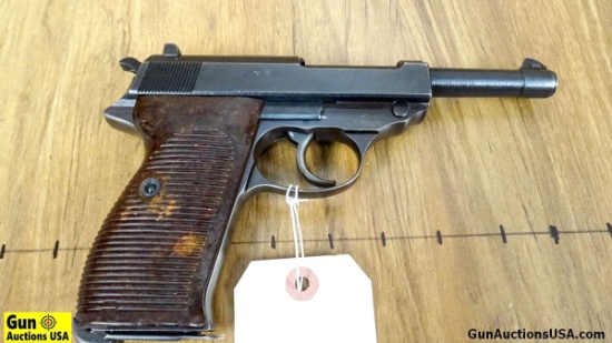 GERMAN P38 9MM NAZI PROOF Pistol. Very Good. 4.75" Barrel. Shiny Bore, Tight Action War Time Product