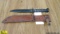 Ka-Bar Fighting Knife. Good Condition. Ka-Bar Fighting Knife with USN leather scabbard. Knife OL 12