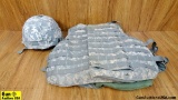 Point Blank USA Armored Vest and Helmut. Authentic Military Body Armor and Helmet, Size Large. NSN 8
