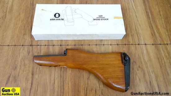 UZI- ACTION ARMS UZI COLLECTOR'S Stock. NEW in Box. Wooden Fixed UZI Stock from Action Arms Limited.