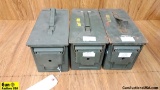 Surplus Ammo Cans. Good Condition. Lot of 3; Steel Ammo Cans.. (52180)