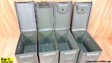 Military Surplus Ammo Cans. Very Good. Lot of 4; Medium Size Metal Ammo Cans, 12x7.75x 8.75. (52231)