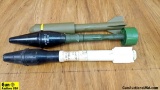 COLLECTOR'S Rocket Launcher, Grenade. Very Good. Lot of 3 Training Rounds. #1 Black and White, Israe