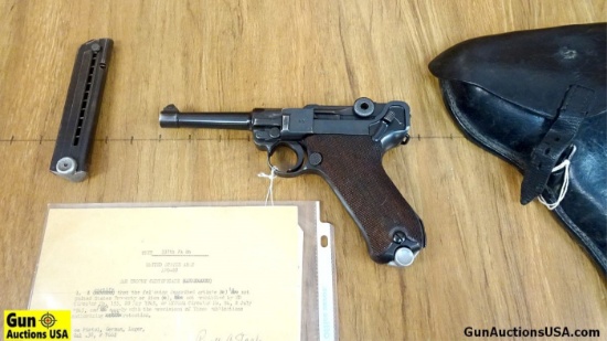 GERMAN LUGER 9MM WAR TROPHY Pistol. Excellent Condition. 4" Barrel. Shiny Bore, Tight Action 1937 Lu