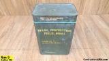 U.S. Military Surplus Gas Mask/Tin. Good Condition. Korean War Era Gas Mask in a Sealed Military Tin