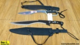 Biohazard, Frost Cutlery ZOMBIE Survival Gear Machete. Very Good. Lot of 2; #1 ,14