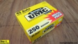 Remington .45 Ammo. 250 Rounds of 230 Gr MC. . (54402)