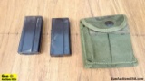 U.S. Military Surplus .30 Carbine Magazines/Pouch. Good Condition. Lot of 3; Two 15 Round Magazines