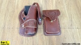 Elpaso Holster/Cartridge Holster. Very Good. Lot of 2; Brown Leather, Line Snap Holster, Stamped U.S