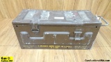 Military Mortar Box. Brown Metal, Mortar Box, Capable of Holding Four 81MM Bombs. . (55586)