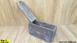 COLLECTOR'S Ammo Crate. Good Condition. One Wooden WWI Machine Gun, Ammo Box. 12.75