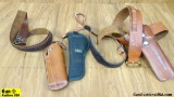 Bianchi, Uncle Mikes, S&W Belts, Holsters. Good Condition. Lot of 5; Two Leather Holsters, One Nylon