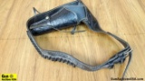 Belt Holster. . Good Condition. Back Leather Western Belt Holster Gun Rig. Size 42-45. (57083)