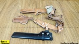 Perfect Fit, Bianchi, Etc. Holsters. Very Good. Lot of 4: One Bianchi X15 Large, Tan Leather Shoulde
