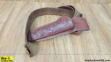 Hunter Belt Holster. . Good Condition. Very Nice Tooled Leather Gun Belt and Holster. Estimated Size
