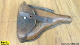 Military Surplus COLLECTOR'S Holster. Fair Condition. Brown Leather Clamshell Holster for the P08/P3