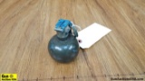 U.S. Military Surplus Grenade. Good Condition. One Olive Green Inert U.S. Baseball Type Grenade, 7-7