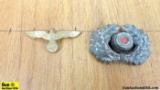 German Militaria GERMAN COLLECTOR'S Pins. Good Condition. Lot of 2; Gold Eagle Pin with German Marki