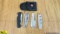 Buck Knives. Very Good. Lot of 2; Folding Knives with Nylon Cases. . (61271)