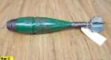Military Surplus COLLECTOR'S Mortar. Good Condition. Stamped TV 322, Inert Mortar Shell. 17