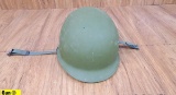 American Militaria MILITARIA COLLECTOR'S Helmet. Very Good. Steel Pot Helmet, Olive Drab, Leather Li