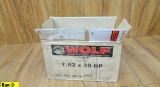 Wolf 7.62x39mm Ammo. 1000 Rounds of 122 Gr Steel Case. . (60056)