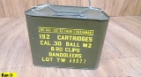 U.S. Military Surplus .30 BALL M2 Ammo. 192 Rounds in a Sealed Ammo Can - 8 Round Clips/Bandoleers.