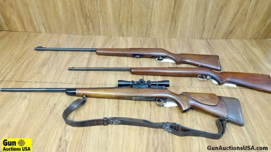 Lot of 3 Rifles, Winchesters and Marlin Described as Follows: . Winchester 67A .22 S-L-LR Bolt Actio