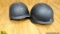 Korean Helmets. Good Condition. Lot of 2; Padded Black Composite Helmets with Chin Strap. . Korea (6