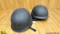 Korean Helmets. Good Condition. Lot of 2; Padded Black Composite Helmets with Chin Strap. . Korea (6