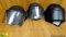 Police Surplus Helmets. Fair Condition. Lot of 3; Black Ballistic Helmets with Riot Shield. . (64170