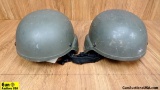 Pro-Tech Threat Level 3A Helmets. Good Condition. Lot of 2 Size Large, Green Ballistic, Threat Level