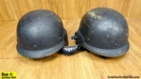 Helmets. Fair Condition. Lot of 2; Black Ballistic, Unmarked Helmets. . (64171)