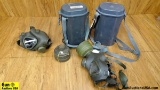 Drager M65 Gas masks . Good Condition. Lot of 2; Un-issued Gas Masks, Includes Hard Case, and NATO 4