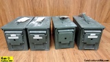Military Surplus Ammo Cans . Good Condition. Lot of 4' Steel Ammo Cans. . (58665)