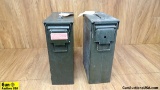 Military Surplus Ammo Cans . Fair Condition. Lot of 2; 16x6x11, Steel Ammo Cans. . (58668)