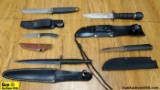 Cold Steel, Etc. Knives. Good Condition. Lot of 5; Assorted Knives with Sheaths. . (64130)