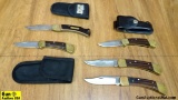 Buck, Schrade +, Knives. Good Condition. Lot of 5; Four Buck and One Schrade Knives. . (64132)
