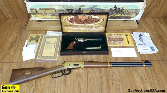 Winchester 94 GOLDEN SPIKE COMMEMORATIVE .30-30 Lever Action COMMEMORATIVE SET Rifle. Like New. 20"