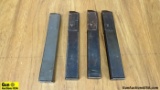 British Military Surplus 9MM Magazines. Good Condition. Lot of 4; 32 Round British STEN Sub Machine